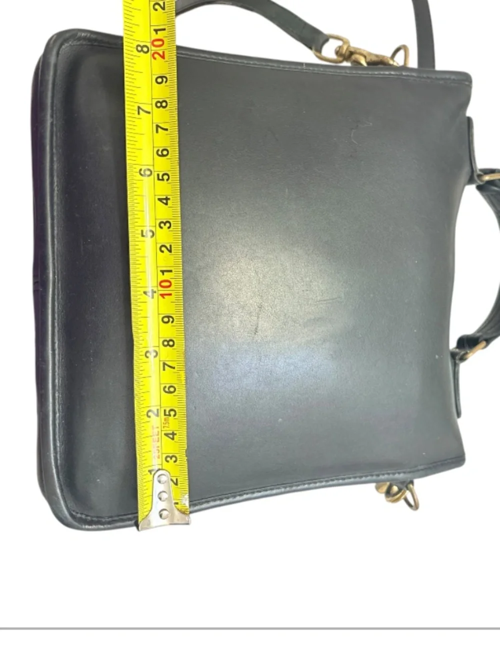 Coach #5130 vintage black leather station bag